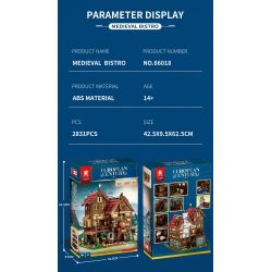 REOBRIX 66018 non  QUÁN RƯỢU THỜI TRUNG CỔ bộ đồ chơi xếp lắp ráp ghép mô hình Medieval Castle MEDIEVAL BISTRO "VILLAGE IN" EUROPEAN CENTURY Chiến Tranh Trung Cổ 2831 khối