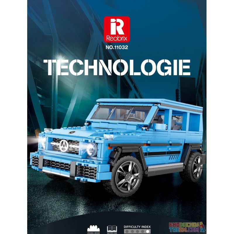 REOBRIX 11032 non  XE ĐỊA HÌNH BIG tỷ lệ 1:12 bộ đồ chơi xếp lắp ráp ghép mô hình Creator G CLASS "THE BEAST" Sáng Tạo 1204 khối