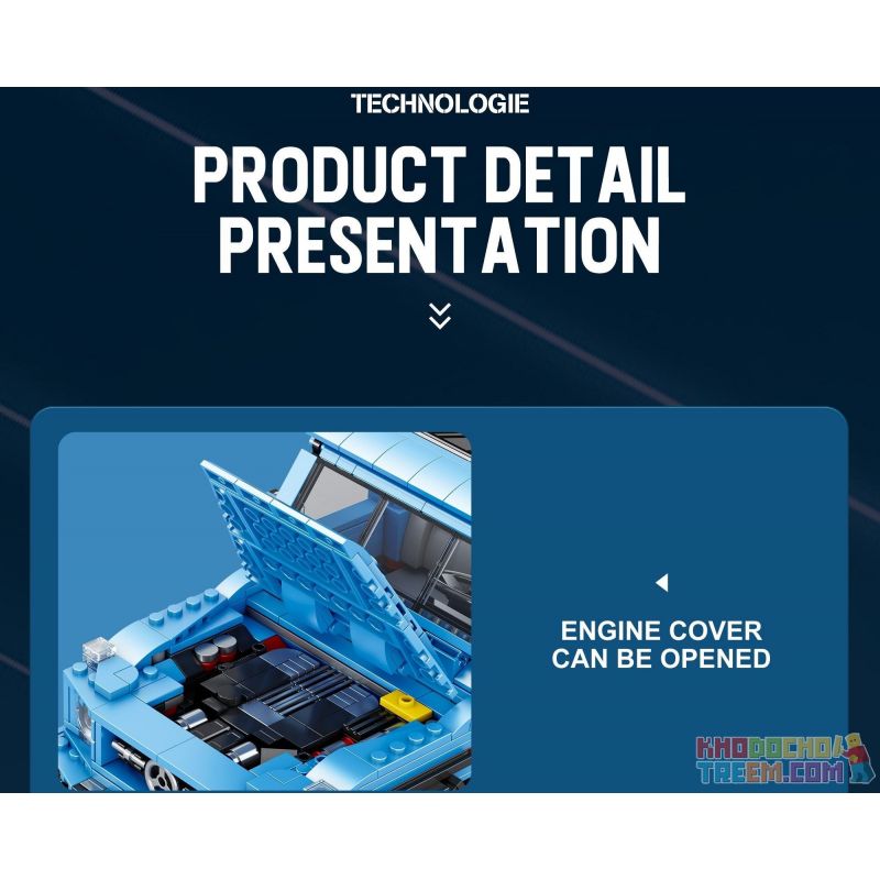 REOBRIX 11032 non  XE ĐỊA HÌNH BIG tỷ lệ 1:12 bộ đồ chơi xếp lắp ráp ghép mô hình Creator G CLASS "THE BEAST" Sáng Tạo 1204 khối