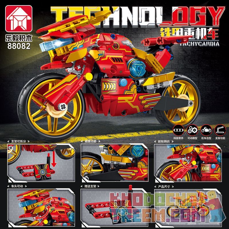 LE YI 88082 non  ĐẦU MÁY XE LỬA HẠNG NẶNG BỌC THÉP bộ đồ chơi xếp lắp ráp ghép mô hình  Kỹ Thuật Công Nghệ Cao Mô Hình Phương Tiện 426 khối