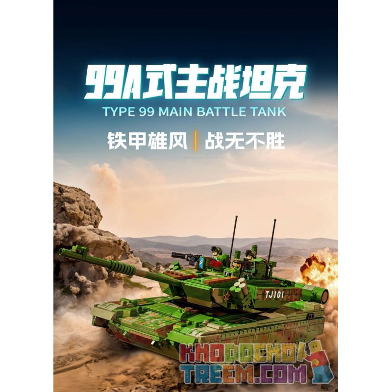 GUDI 20304 non  VŨ KHÍ QUÂN SỰ HẠNG NẶNG XE TĂNG CHIẾN ĐẤU CHỦ LỰC TYPE 99A bộ đồ chơi xếp lắp ráp ghép mô hình Military Army Quân Sự Bộ Đội 1462 khối