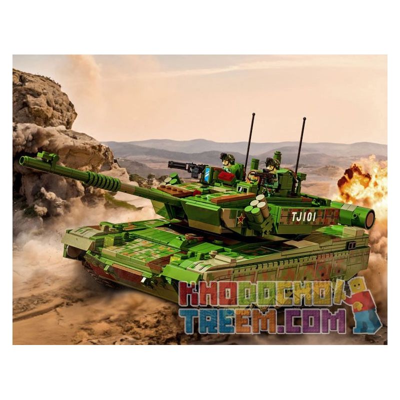 GUDI 20304 non  VŨ KHÍ QUÂN SỰ HẠNG NẶNG XE TĂNG CHIẾN ĐẤU CHỦ LỰC TYPE 99A bộ đồ chơi xếp lắp ráp ghép mô hình Military Army Quân Sự Bộ Đội 1462 khối