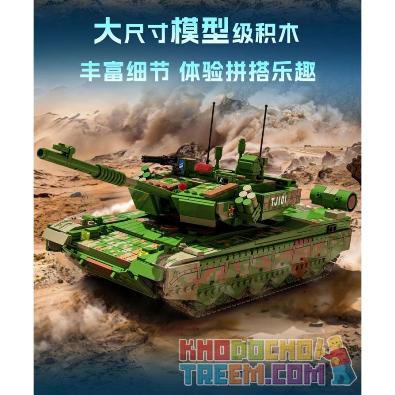 GUDI 20304 non  VŨ KHÍ QUÂN SỰ HẠNG NẶNG XE TĂNG CHIẾN ĐẤU CHỦ LỰC TYPE 99A bộ đồ chơi xếp lắp ráp ghép mô hình Military Army Quân Sự Bộ Đội 1462 khối