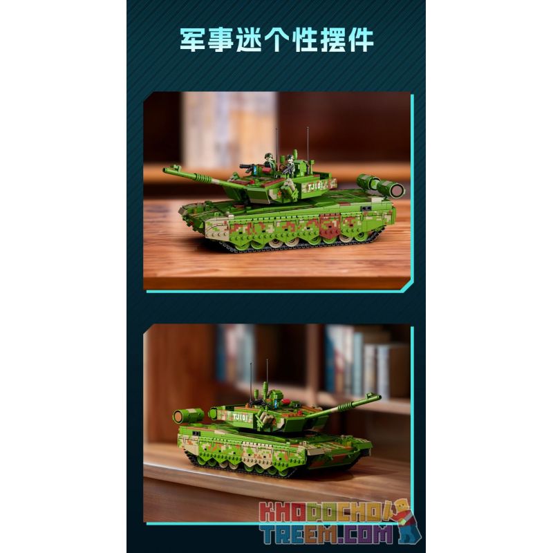 GUDI 20304 non  VŨ KHÍ QUÂN SỰ HẠNG NẶNG XE TĂNG CHIẾN ĐẤU CHỦ LỰC TYPE 99A bộ đồ chơi xếp lắp ráp ghép mô hình Military Army Quân Sự Bộ Đội 1462 khối