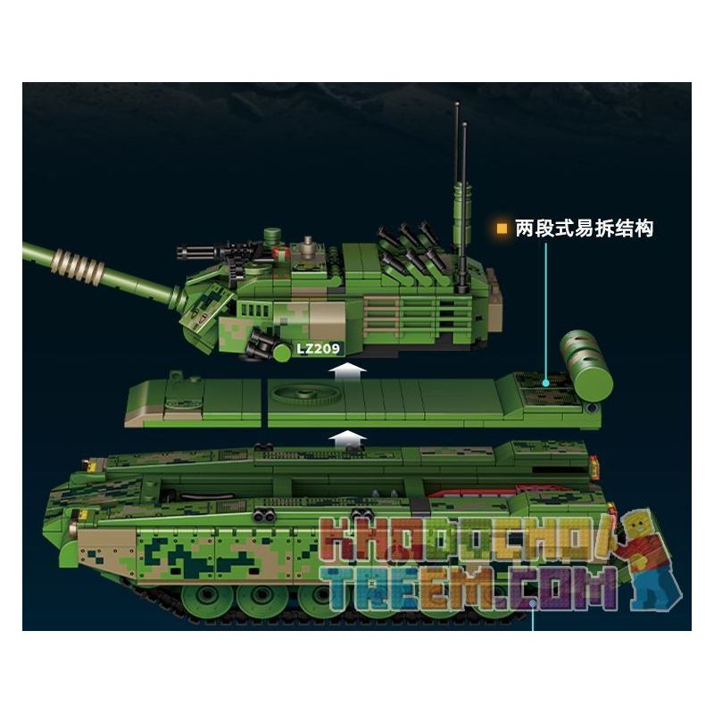 GUDI 20303 non  VŨ KHÍ QUÂN SỰ HẠNG NẶNG XE TĂNG NHẸ VT5 bộ đồ chơi xếp lắp ráp ghép mô hình Military Army Quân Sự Bộ Đội 1114 khối