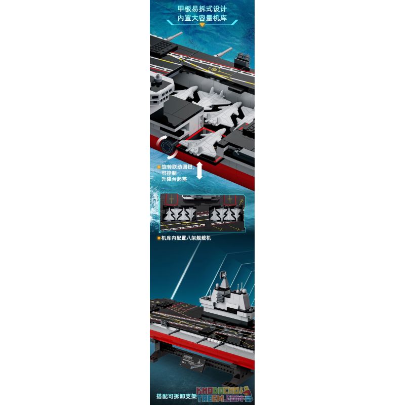 GUDI 20302 non  VŨ KHÍ QUÂN SỰ TÀU SÂN BAY SƠN ĐÔNG bộ đồ chơi xếp lắp ráp ghép mô hình Military Army Quân Sự Bộ Đội 1120 khối