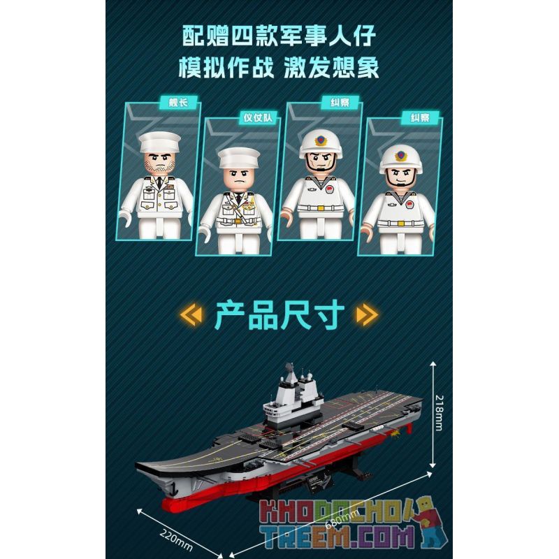 GUDI 20302 non  VŨ KHÍ QUÂN SỰ TÀU SÂN BAY SƠN ĐÔNG bộ đồ chơi xếp lắp ráp ghép mô hình Military Army Quân Sự Bộ Đội 1120 khối