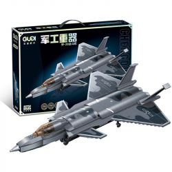 GUDI 20301 non  HẠNG NẶNG QUÂN SỰ MÁY BAY CHIẾN ĐẤU J-20 bộ đồ chơi xếp lắp ráp ghép mô hình Military Army Quân Sự Bộ Đội 884 khối