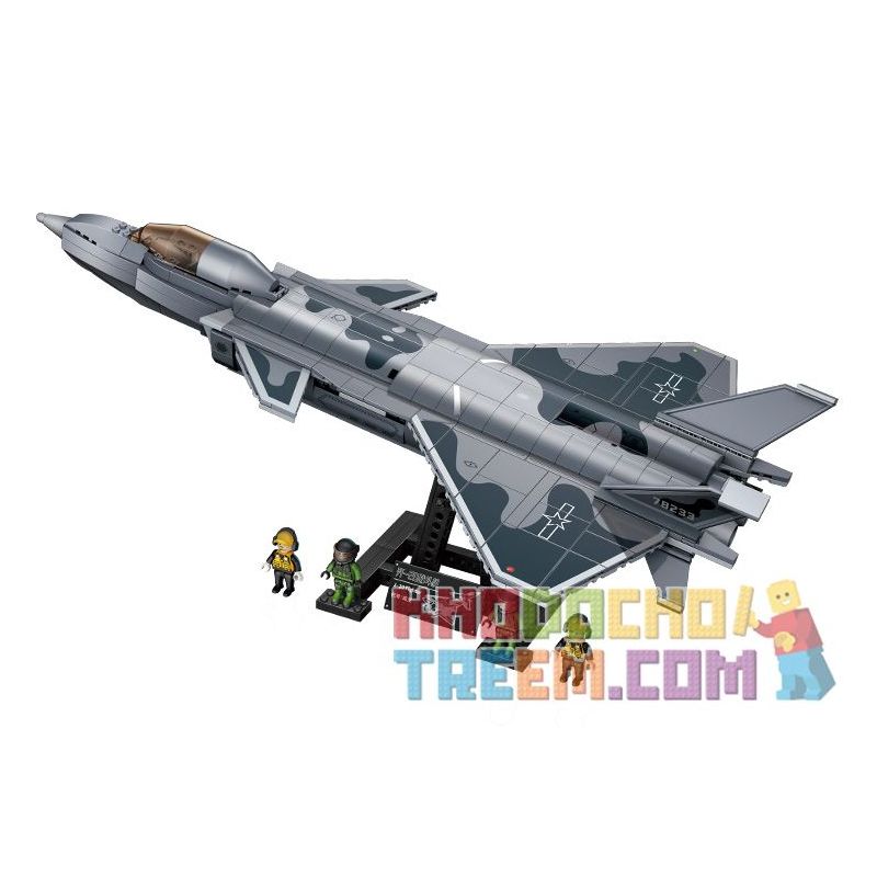 GUDI 20301 non  HẠNG NẶNG QUÂN SỰ MÁY BAY CHIẾN ĐẤU J-20 bộ đồ chơi xếp lắp ráp ghép mô hình Military Army Quân Sự Bộ Đội 884 khối