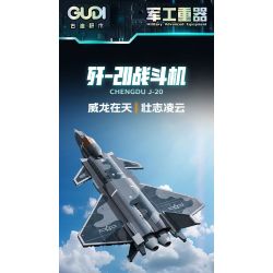 GUDI 20301 non  HẠNG NẶNG QUÂN SỰ MÁY BAY CHIẾN ĐẤU J-20 bộ đồ chơi xếp lắp ráp ghép mô hình Military Army Quân Sự Bộ Đội 884 khối