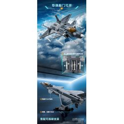 GUDI 20301 non  HẠNG NẶNG QUÂN SỰ MÁY BAY CHIẾN ĐẤU J-20 bộ đồ chơi xếp lắp ráp ghép mô hình Military Army Quân Sự Bộ Đội 884 khối