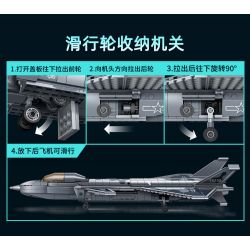 GUDI 20301 non  HẠNG NẶNG QUÂN SỰ MÁY BAY CHIẾN ĐẤU J-20 bộ đồ chơi xếp lắp ráp ghép mô hình Military Army Quân Sự Bộ Đội 884 khối