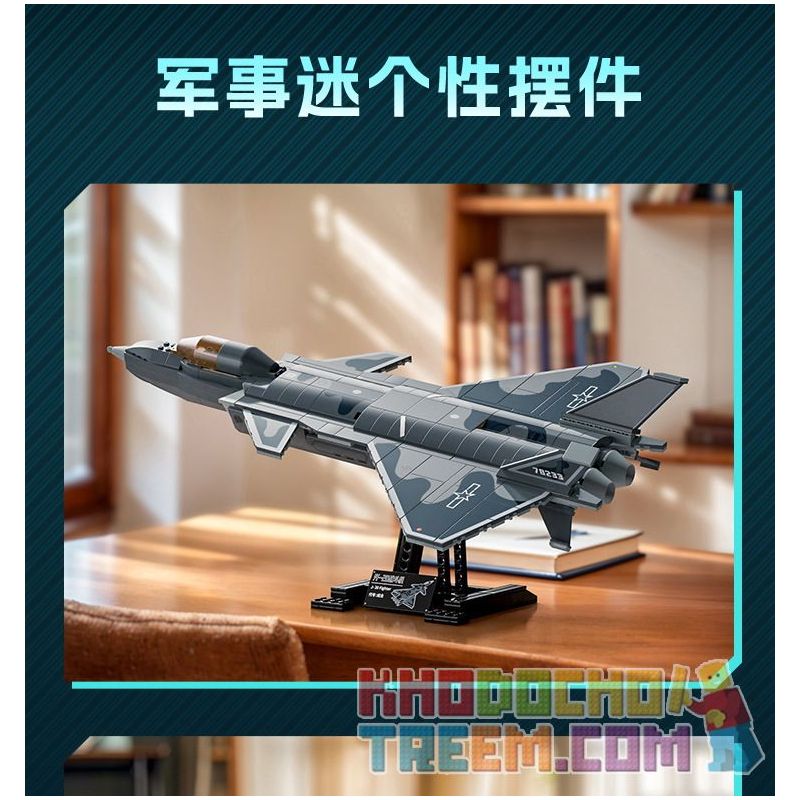 GUDI 20301 non  HẠNG NẶNG QUÂN SỰ MÁY BAY CHIẾN ĐẤU J-20 bộ đồ chơi xếp lắp ráp ghép mô hình Military Army Quân Sự Bộ Đội 884 khối