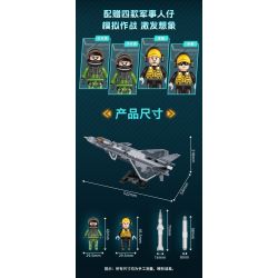 GUDI 20301 non  HẠNG NẶNG QUÂN SỰ MÁY BAY CHIẾN ĐẤU J-20 bộ đồ chơi xếp lắp ráp ghép mô hình Military Army Quân Sự Bộ Đội 884 khối