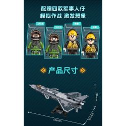 GUDI 20301 non  HẠNG NẶNG QUÂN SỰ MÁY BAY CHIẾN ĐẤU J-20 bộ đồ chơi xếp lắp ráp ghép mô hình Military Army Quân Sự Bộ Đội 884 khối