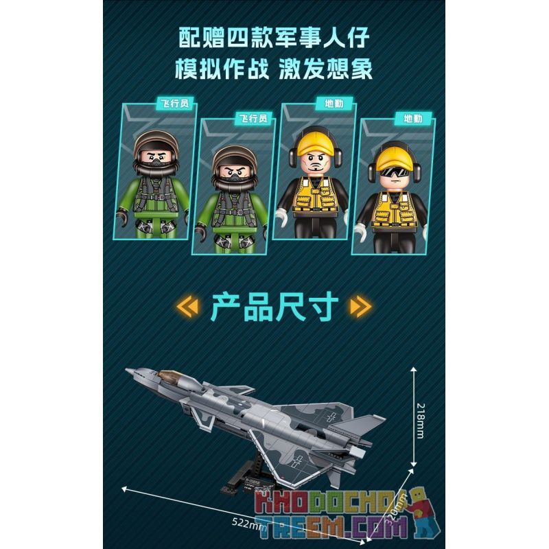 GUDI 20301 non  HẠNG NẶNG QUÂN SỰ MÁY BAY CHIẾN ĐẤU J-20 bộ đồ chơi xếp lắp ráp ghép mô hình Military Army Quân Sự Bộ Đội 884 khối