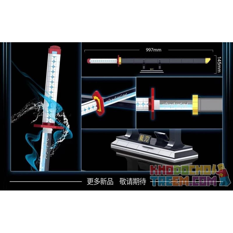DK 1521 non  SÁT QUỶ KIMETSU NO YAIBA TOMIOKA GIYU BLUE BLADE bộ đồ chơi xếp lắp ráp ghép mô hình Movie & Game Phim Và Trò Chơi 695 khối