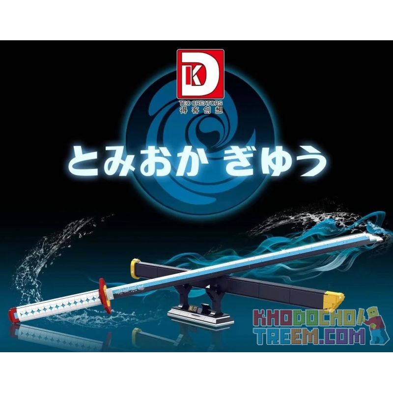 DK 1521 non  SÁT QUỶ KIMETSU NO YAIBA TOMIOKA GIYU BLUE BLADE bộ đồ chơi xếp lắp ráp ghép mô hình Movie & Game Phim Và Trò Chơi 695 khối