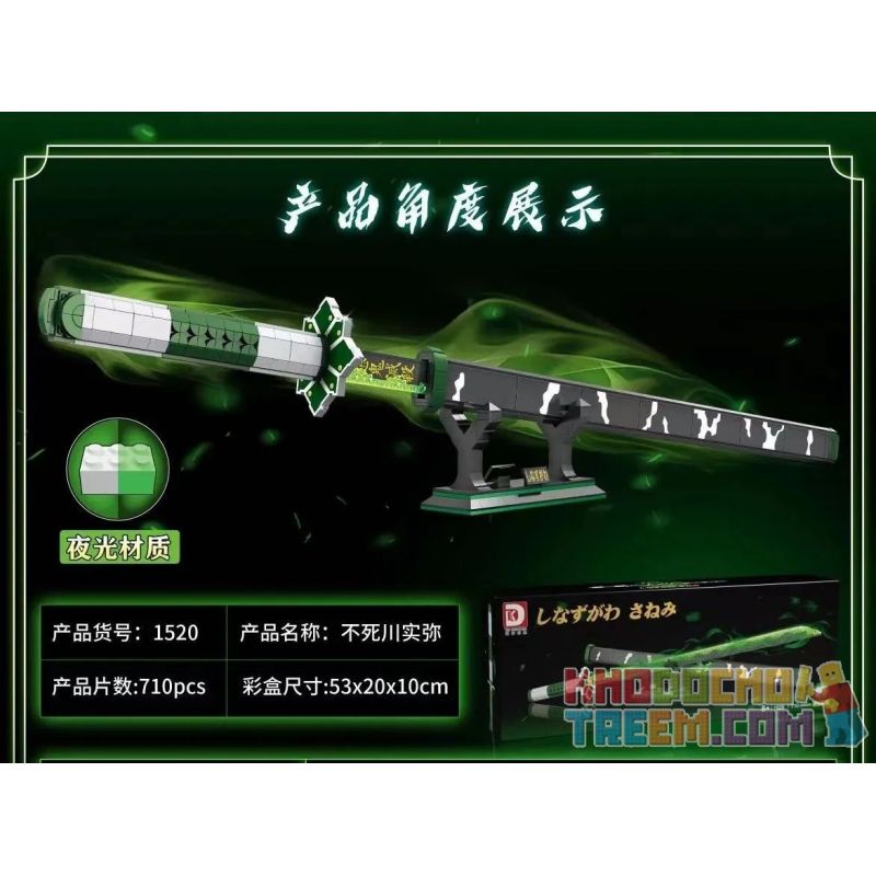 DK 1520 non  SÁT QUỶ KIMETSU NO YAIBA KAWA MIYA BẤT TỬ bộ đồ chơi xếp lắp ráp ghép mô hình Movie & Game Phim Và Trò Chơi 710 khối