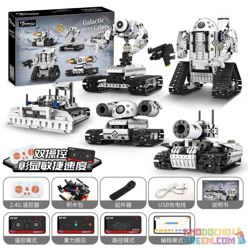 DOMICHA 5002 non  ROBOT XE TĂNG BIẾN HÌNH 5 STAR CRISIS ĐIỀU KHIỂN TỪ XA bộ đồ chơi xếp lắp ráp ghép mô hình  GALACTIC CRISIS Kỹ Thuật Công Nghệ Cao Mô Hình Phương Tiện 495 khối