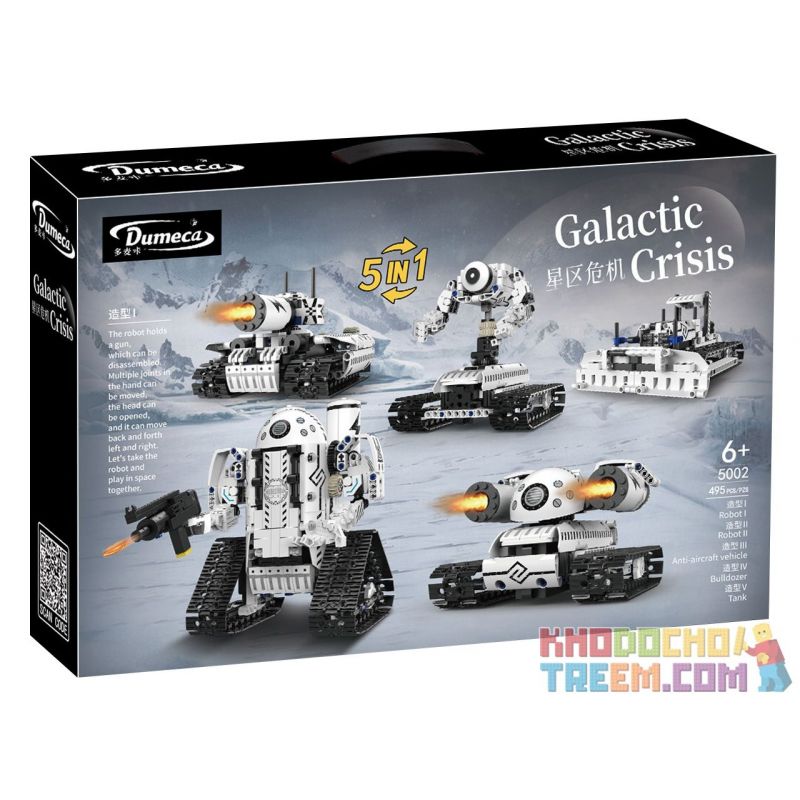 DOMICHA 5002 non  ROBOT XE TĂNG BIẾN HÌNH 5 STAR CRISIS ĐIỀU KHIỂN TỪ XA bộ đồ chơi xếp lắp ráp ghép mô hình  GALACTIC CRISIS Kỹ Thuật Công Nghệ Cao Mô Hình Phương Tiện 495 khối