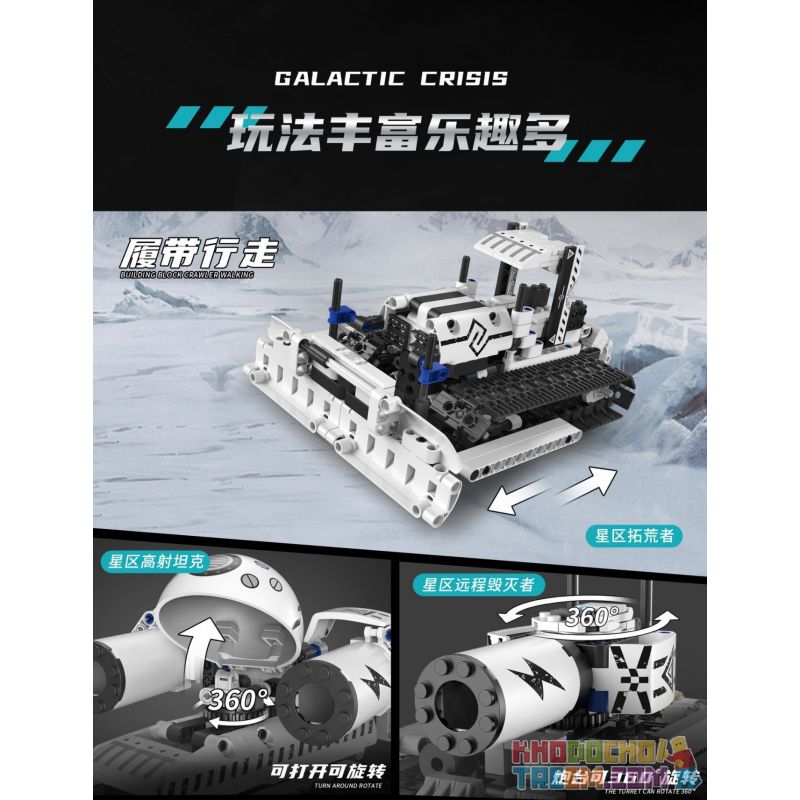 DOMICHA 5002 non  ROBOT XE TĂNG BIẾN HÌNH 5 STAR CRISIS ĐIỀU KHIỂN TỪ XA bộ đồ chơi xếp lắp ráp ghép mô hình  GALACTIC CRISIS Kỹ Thuật Công Nghệ Cao Mô Hình Phương Tiện 495 khối