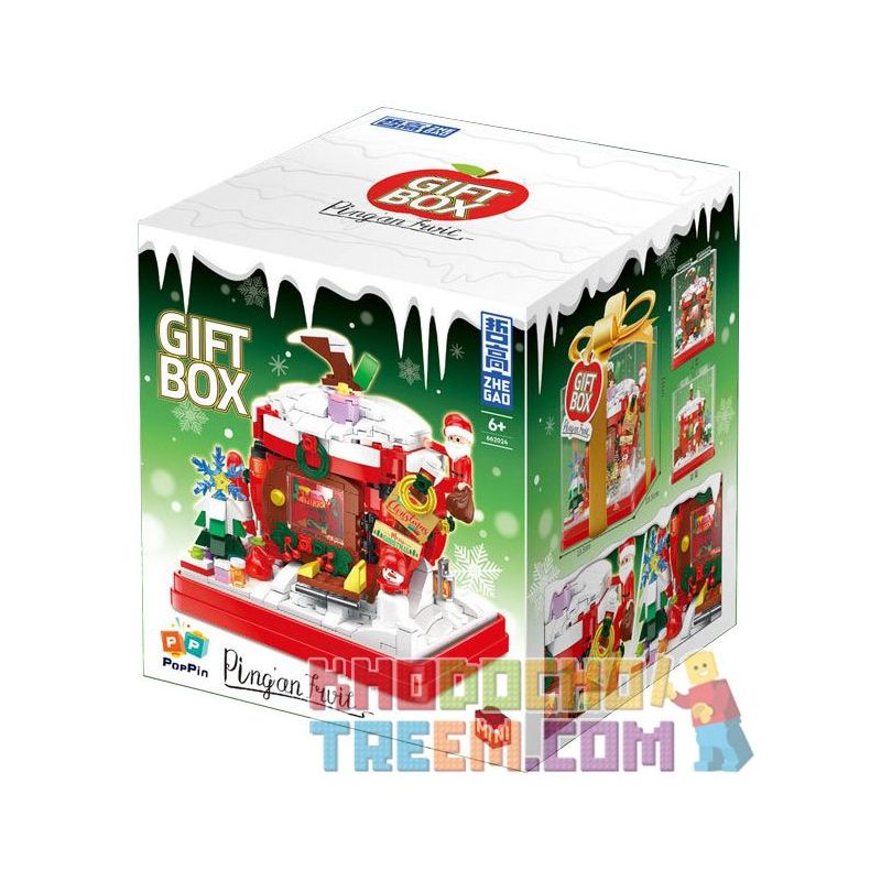 ZHEGAO 662024 non  HỘP QUÀ CABIN GIÁNG SINH bộ đồ chơi xếp lắp ráp ghép mô hình Creator GIFT BOX CHRISTMAS HOUSE Sáng Tạo 714 khối