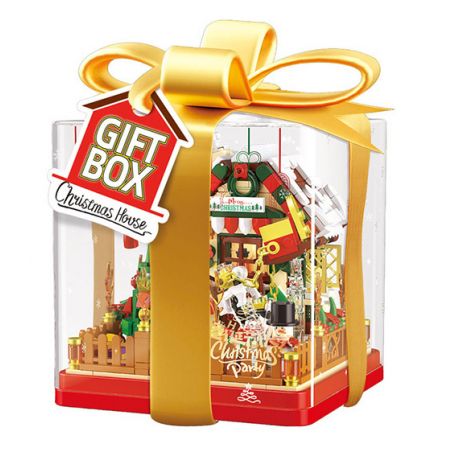 ZHEGAO 662023 non  HỘP QUÀ CABIN GIÁNG SINH bộ đồ chơi xếp lắp ráp ghép mô hình Creator GIFT BOX CHRISTMAS HOUSE Sáng Tạo 654 khối