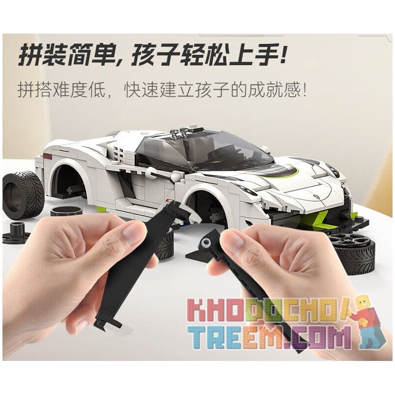 CADA DOUBLEE C51083 51083 non  MA THỤY ĐIỂN tỷ lệ 1:20 bộ đồ chơi xếp lắp ráp ghép mô hình Speed Champions Racing Cars FANTASMA RACE CAR KOENIGSEGG AGERA Đua Xe Công Thức 322 khối