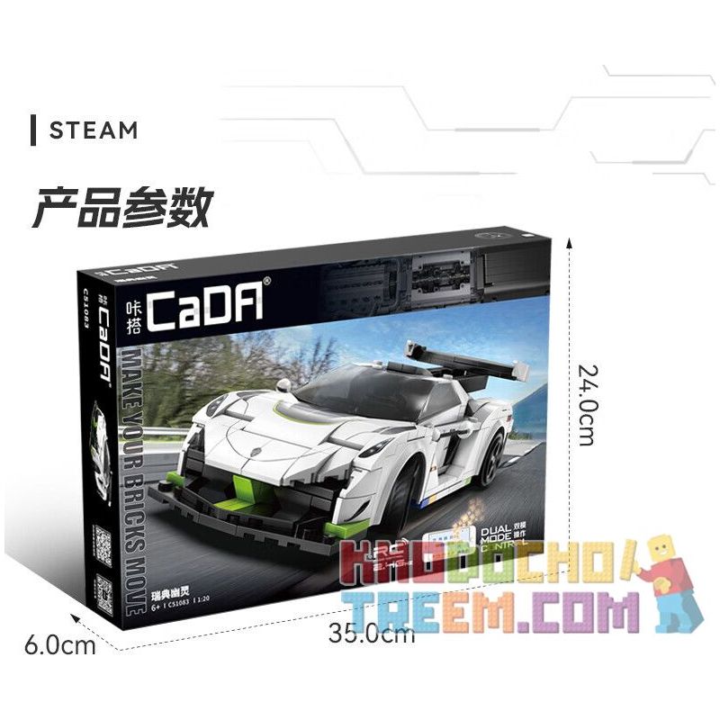 CADA DOUBLEE C51083 51083 non  MA THỤY ĐIỂN tỷ lệ 1:20 bộ đồ chơi xếp lắp ráp ghép mô hình Speed Champions Racing Cars FANTASMA RACE CAR KOENIGSEGG AGERA Đua Xe Công Thức 322 khối