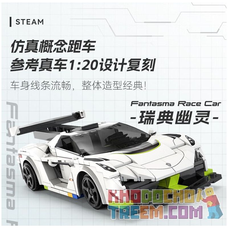 CADA DOUBLEE C51083 51083 non  MA THỤY ĐIỂN tỷ lệ 1:20 bộ đồ chơi xếp lắp ráp ghép mô hình Speed Champions Racing Cars FANTASMA RACE CAR KOENIGSEGG AGERA Đua Xe Công Thức 322 khối