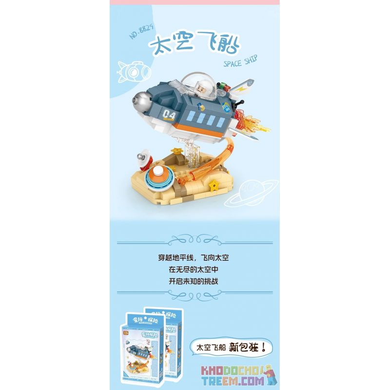 LOZ 8829 non  CUỘC PHIÊU LƯU GIỮA CÁC VÌ SAO TÀU VŨ TRỤ bộ đồ chơi xếp lắp ráp ghép mô hình SPACE EXPLORATION SPACE SHIP 360 khối