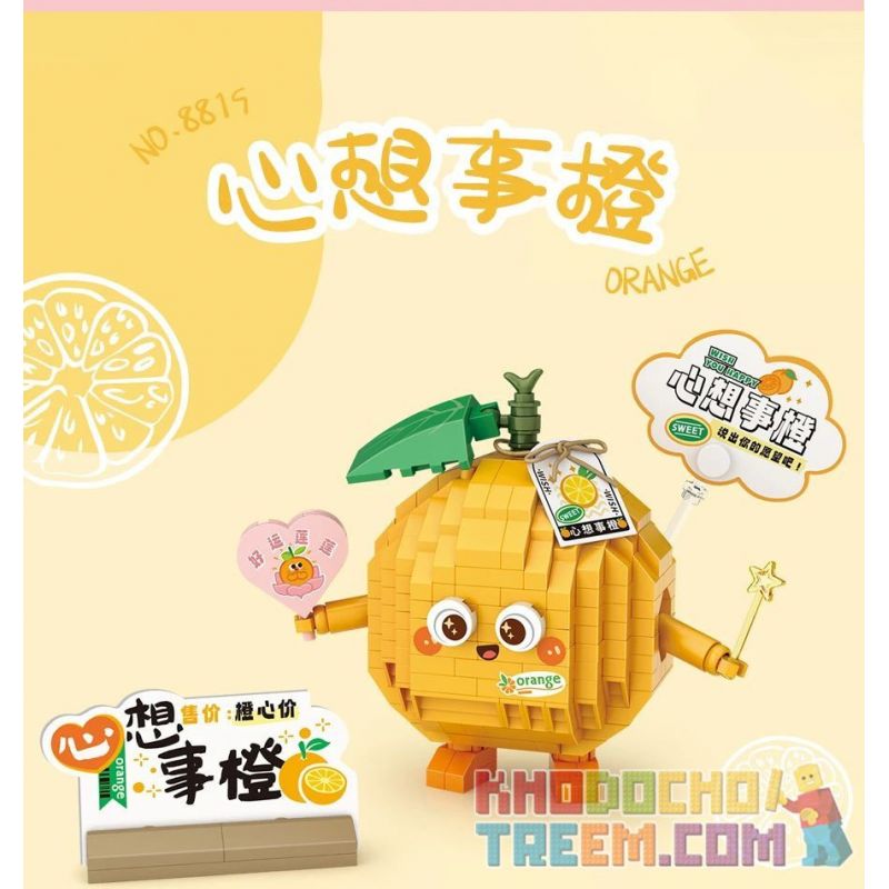 LOZ 8819 non  GUOGUO LIANMENG NGHĨ VỀ QUẢ CAM bộ đồ chơi xếp lắp ráp ghép mô hình FRUITS ALLIANCE