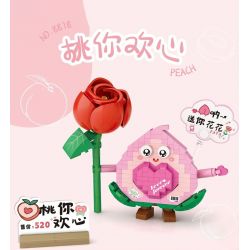 LOZ 8818 non  TRÁI CÂY VÀ LIAN MENG QUẢ ĐÀO KHIẾN BẠN HẠNH PHÚC bộ đồ chơi xếp lắp ráp ghép mô hình FRUITS ALLIANCE