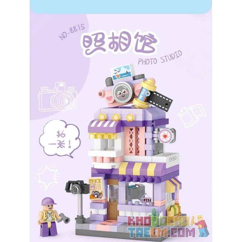 LOZ 8815 non  CHẾ ĐỘ XEM PHỐ THU NHỎ STUDIO ẢNH bộ đồ chơi xếp lắp ráp ghép mô hình PHOTO STUDIO