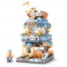 LOZ 8814 non  CHẾ ĐỘ XEM PHỐ THU NHỎ QUÁN CÀ PHÊ PANDA bộ đồ chơi xếp lắp ráp ghép mô hình PANDA CAFE