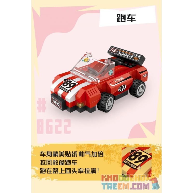 LOZ 8622 non  XE THỂ THAO bộ đồ chơi xếp lắp ráp ghép mô hình