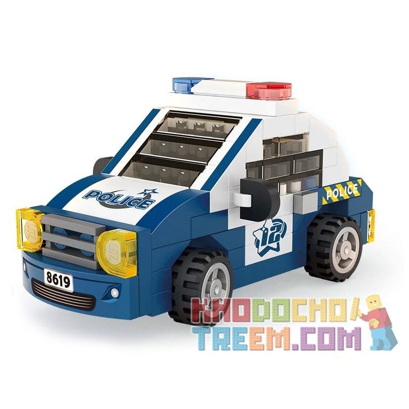 LOZ 8619 non  XE CẢNH SÁT bộ đồ chơi xếp lắp ráp ghép mô hình