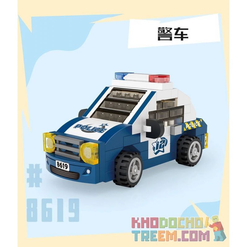 LOZ 8619 non  XE CẢNH SÁT bộ đồ chơi xếp lắp ráp ghép mô hình