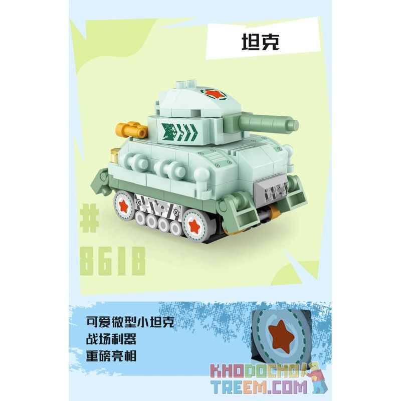 LOZ 8618 non  XE TĂNG bộ đồ chơi xếp lắp ráp ghép mô hình Military Army Quân Sự Bộ Đội