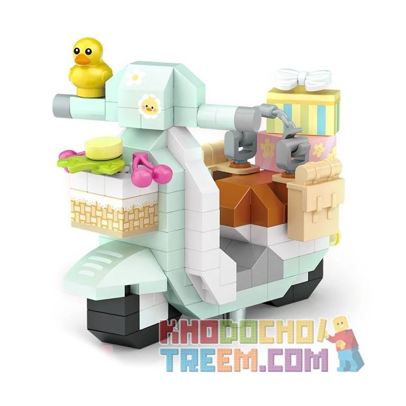 LOZ 8614 non  XE ĐIỆN VỊT bộ đồ chơi xếp lắp ráp ghép mô hình