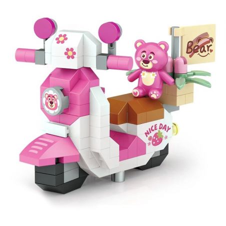 LOZ 8613 non  XE ĐIỆN GẤU bộ đồ chơi xếp lắp ráp ghép mô hình