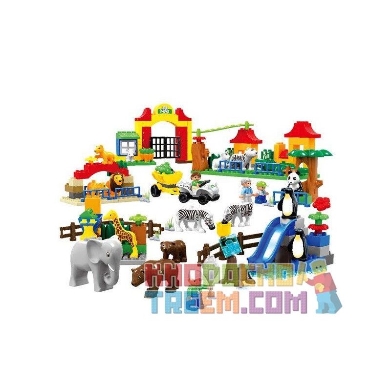 NOT Lego THE BIG ZOO 6157 HYSTOYS/HONGYUANSHENG/AOLEDUOTOYS HG-1396 1396 HG1396 GM-5026 5026 GM5026 xếp lắp ráp ghép mô hình VƯỜN BÁCH THÚ LỚN Duplo Khối Lớn 147 khối