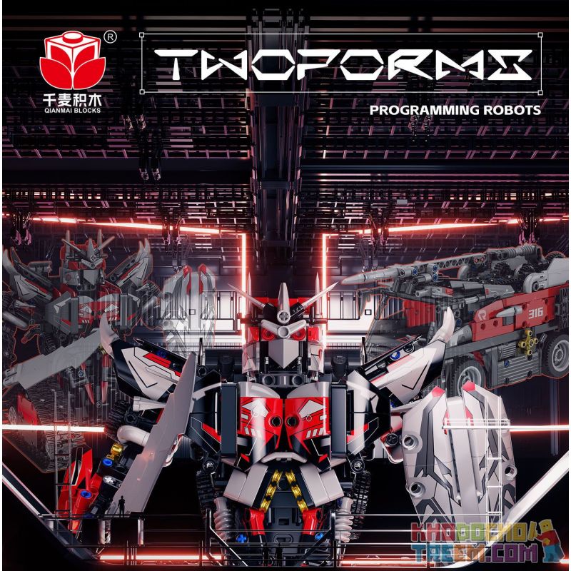 QIANMAI QM00122 00122 non  XE CÔNG NGHỆ BIẾN HÌNH ROBOT KHOA HỌC VÀ GIÁO DỤC bộ đồ chơi xếp lắp ráp ghép mô hình  ROBOT MECHANICAL ALLIANCE Kỹ Thuật Công Nghệ Cao Mô Hình Phương Tiện 966 khối