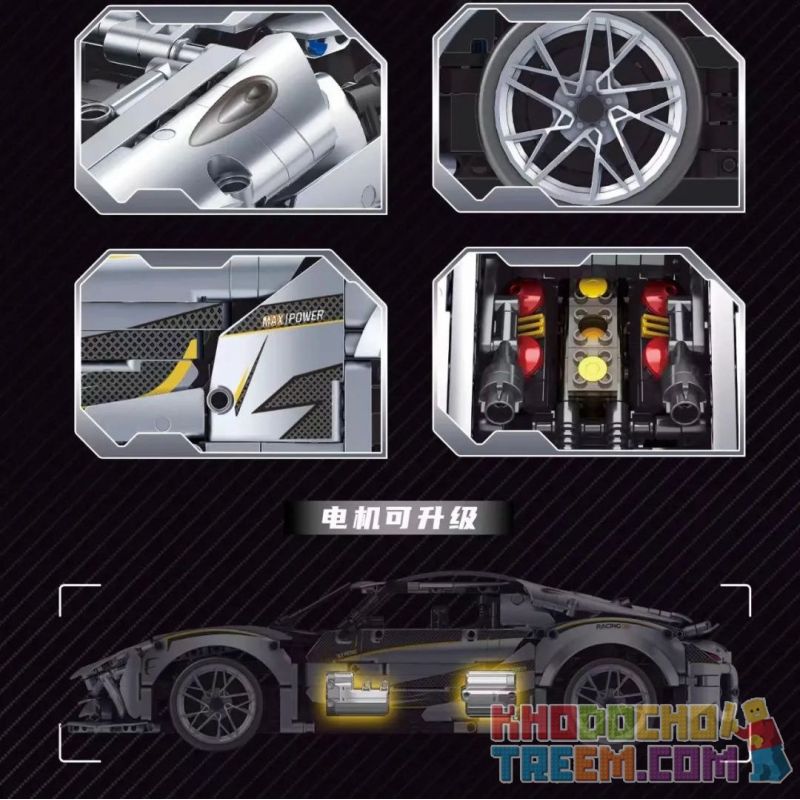 QIANMAI QM00034 00034 non  KOENIGSEGG tỷ lệ 1:10 bộ đồ chơi xếp lắp ráp ghép mô hình  SML 7PC ELECTRO Kỹ Thuật Công Nghệ Cao Mô Hình Phương Tiện 2086 khối