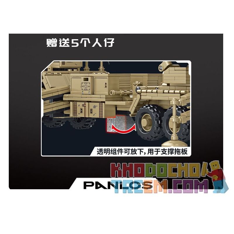 PanlosBrick 628014 Panlos Brick 628014 non  XE TÊN LỬA M983 bộ đồ chơi xếp lắp ráp ghép mô hình Military Army M983 MISSILE TRUCK Quân Sự Bộ Đội 2566 khối