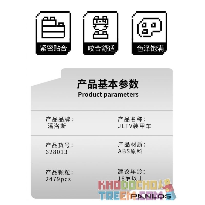 PanlosBrick 628013 Panlos Brick 628013 non  XE BỌC THÉP JLTV bộ đồ chơi xếp lắp ráp ghép mô hình Military Army Quân Sự Bộ Đội 2479 khối