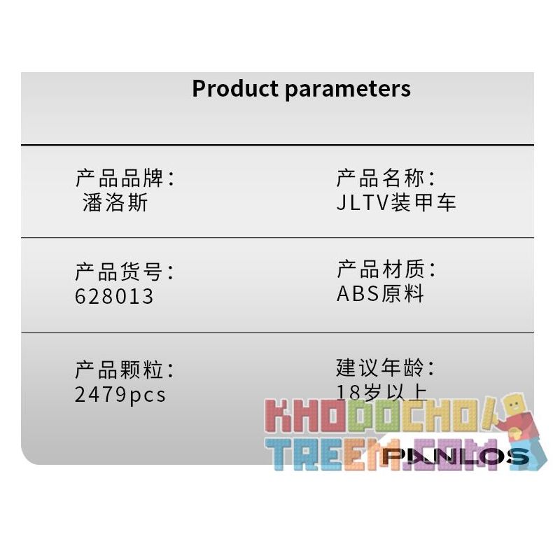 PanlosBrick 628013 Panlos Brick 628013 non  XE BỌC THÉP JLTV bộ đồ chơi xếp lắp ráp ghép mô hình Military Army Quân Sự Bộ Đội 2479 khối