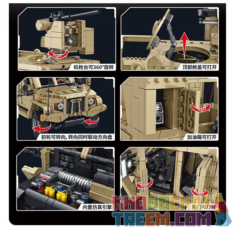 PanlosBrick 628013 Panlos Brick 628013 non  XE BỌC THÉP JLTV bộ đồ chơi xếp lắp ráp ghép mô hình Military Army Quân Sự Bộ Đội 2479 khối