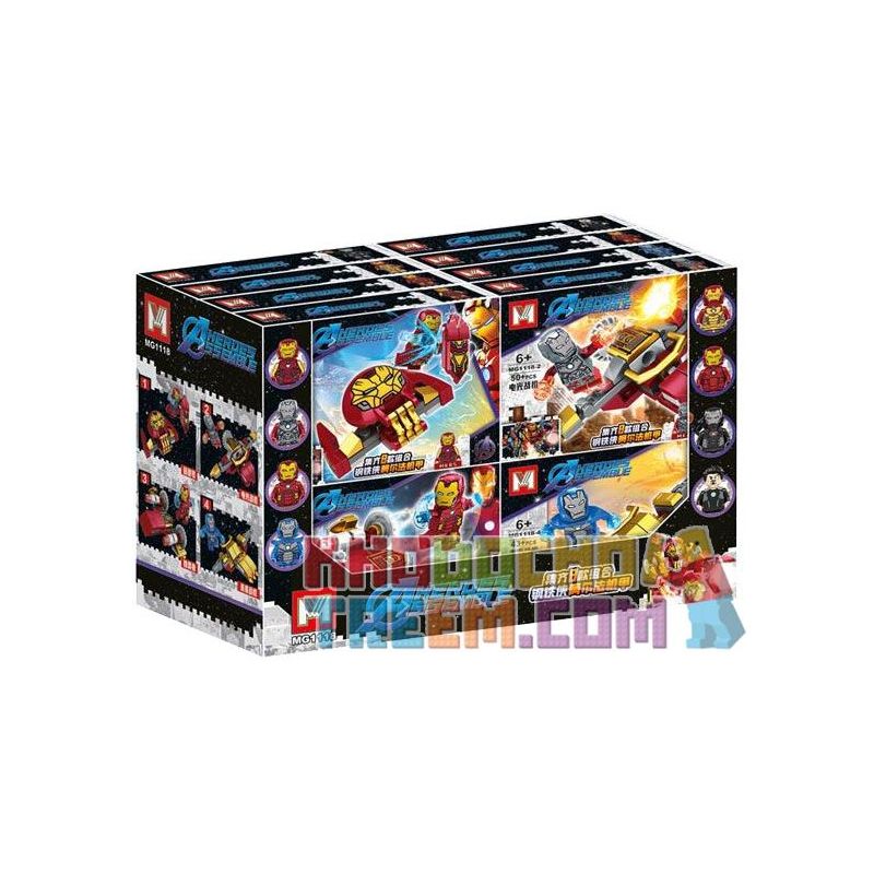 MG 1118 non Lego SỰ KẾT HỢP CỦA IRON MAN ALPHA MECHA 8 bộ đồ chơi xếp lắp ráp ghép mô hình Super Heroes Siêu Nhân Anh Hùng 367 khối